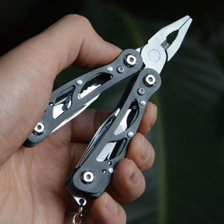 Stainless Steel Keyring Multi-tool Pocket Knife Pliers Screwdriver Folding Mini Portable Fold Outdoor Survival Tool EDS Keychain