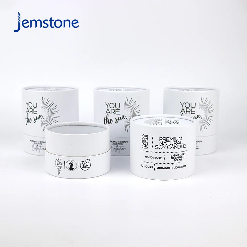 Printed Kraft Cardboard Cylinder Food Premium Natural Soya Tea Coffee Candle Paper Tube Packaging