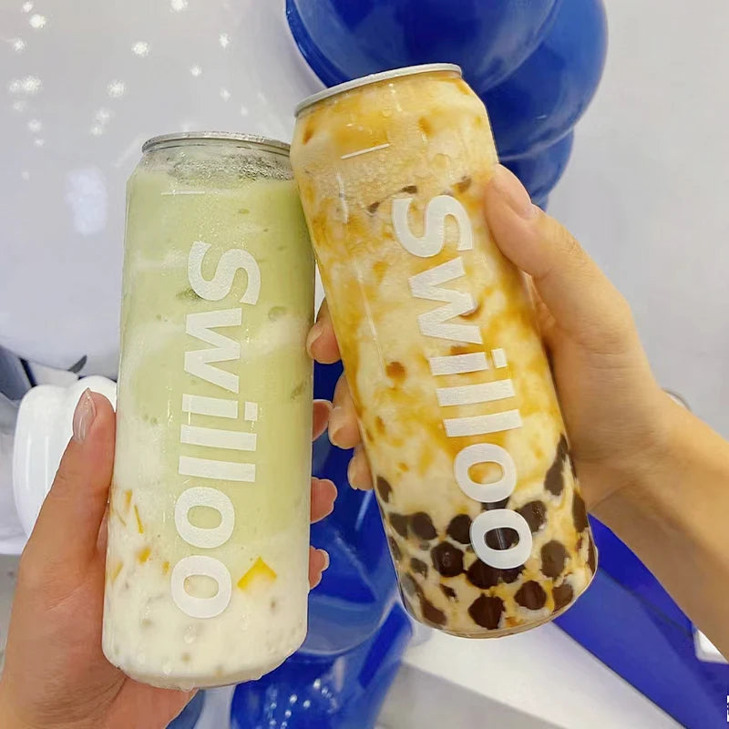 500ml 16oz Pet Plastic Can with Lid Pet Cans for Beverage Pet Can Sealing Machine