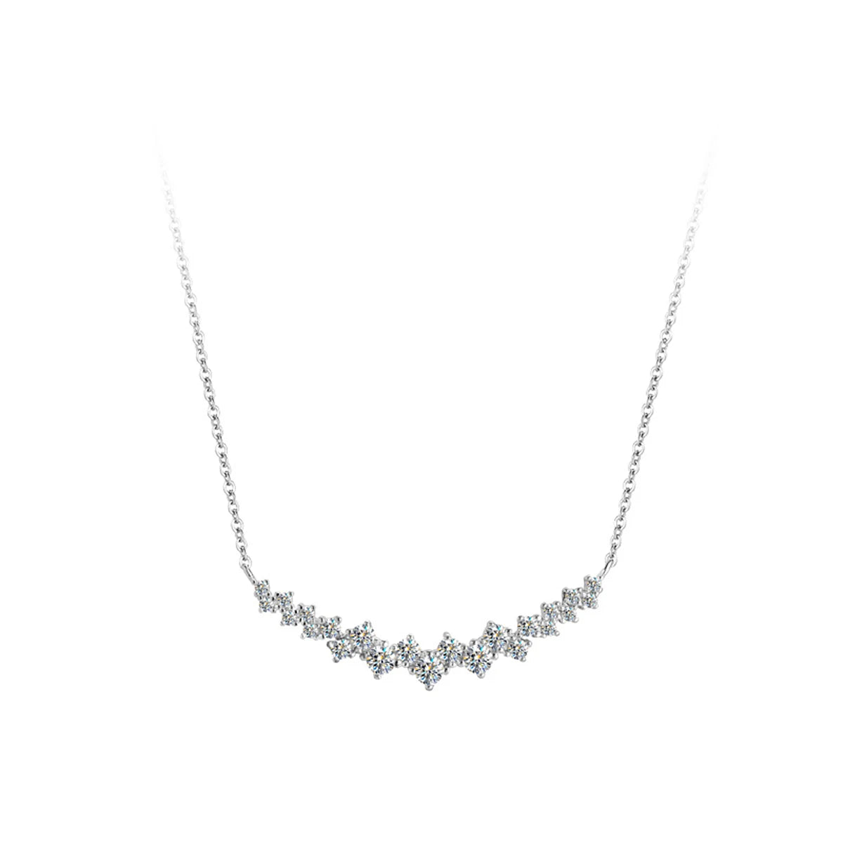Fine Jewelry Moissanite Diamond Moonlight Colorful Necklace for Women 925 Sterling Silver for Women Sparkling Wedding
