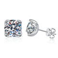 S925 Sterling Silver Petal Moissanite Earrings