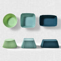 12 PCS Silicone Cup Cake Round Square Rectangle Mold Jelly Mold Lunchbox Individe
