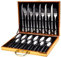 Stainless Steel Tableware Set Spoon and Fork 24pcs Silverware Flatware Gold Cutlery Set