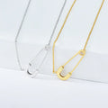 WMJR102 Personalized Meaningful Jewelry Birthday  Gifts for Girlfriend Mom Necklace Trendy Safety Pin Paper Clip Sterling Silver