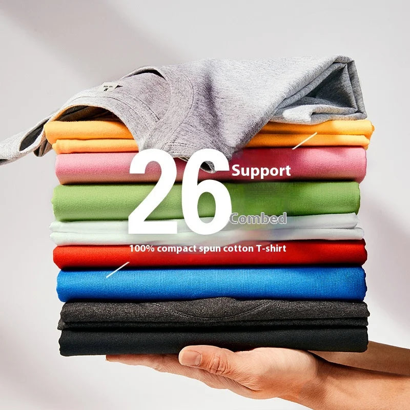 Wholesale Short Sleeved Custom Work Uniform Cultural Shirt Printing 200g Pure Cotton Crew Neck T-Shirt for Women