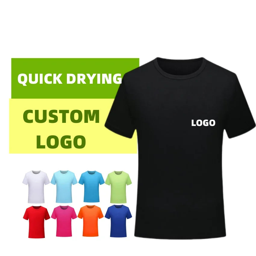 Wholesale Custom logo 100% Polyester Blank Multicolor Quick Drying Poly T-shirts for Men
