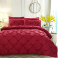 Fast Delivery 3D Wave Plain Red Modern Geometric Textured Decorative Soft Duvet Cover Sets
