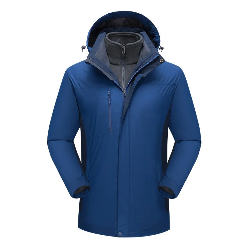 High Quality Orange Men's Soft Shell Waterproof Fabric Softshell 3-in-1 Winter Ski Jacket