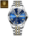 POEDAGAR 810 Muti Diamond Cutting Mirror Design Men Watches Luminous Waterproof Quartz Watch Stainless Steel Band Wristwatch