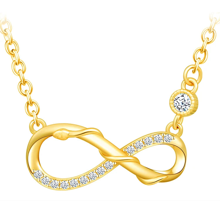 Solid 925 Silver Snake Winding Infinity Symbol Earrings Bracelet Necklace Gold Plated MegaBDM