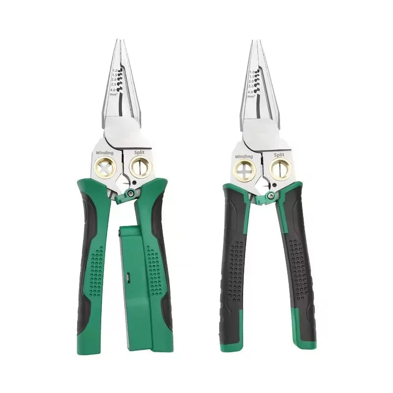 8-in-1 Stainless Steel Multi-Function Wire Stripper Non-Slip Electrical Pliers Needle-Nose Measuring Pen Targeted for Practical