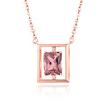 QX CUSTOM OEM Fine Jewelry Dainty 18k Rose Gold Plated 925 Silver Cubic Zircon Pendant Fashion Necklaces for Women