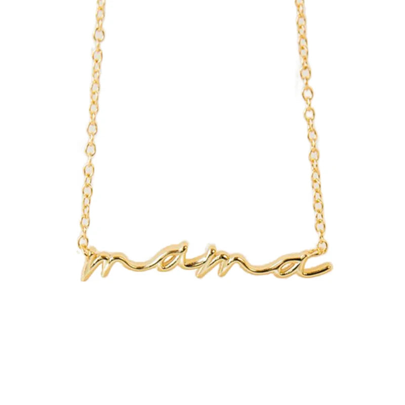 925 Sterling Silver Fine Jewelry Mother's Day Gifts 18k Gold Plated Minimalist Exquisite Letters Pendant Necklaces for Women