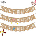 God Bless Banner - First Communion Decoration Baptism Decor God Bless Decoration Photo Props Crosses 1st Communion Party HS596