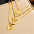 3pcs/set Mujer Accessories Hypoallergenic Fashion Waterproof Tarnish Free Stainless Steel Delicate Love Heart Pendant Necklace