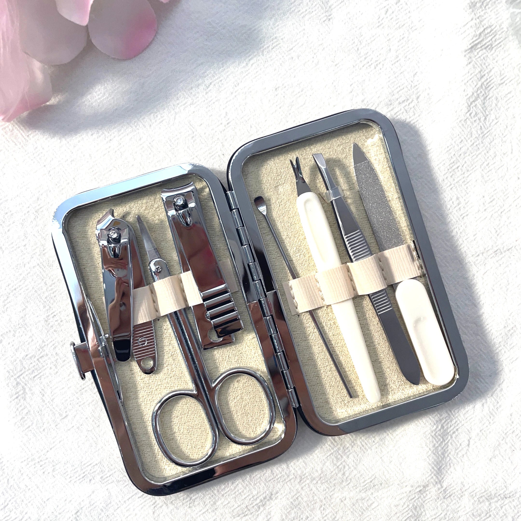 Precision Polishing Nail Care Set Stainless Steel Case with Pu Leather Personal Care and Beauty Product