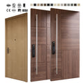England Style House Front Door Apartment Exterior and Interior Doors Modern Hotel Hardwood External Wooden Pivot Main Door