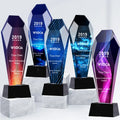 Customizable New Crystal Glass Employee Trophy Excellent Sports-themed Laser Printed Decor Hand-Polished and Carved