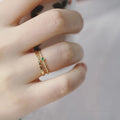 S925 Sterling Silver 14k Gold Plated Ring Emerald Green Zircon Women Rings