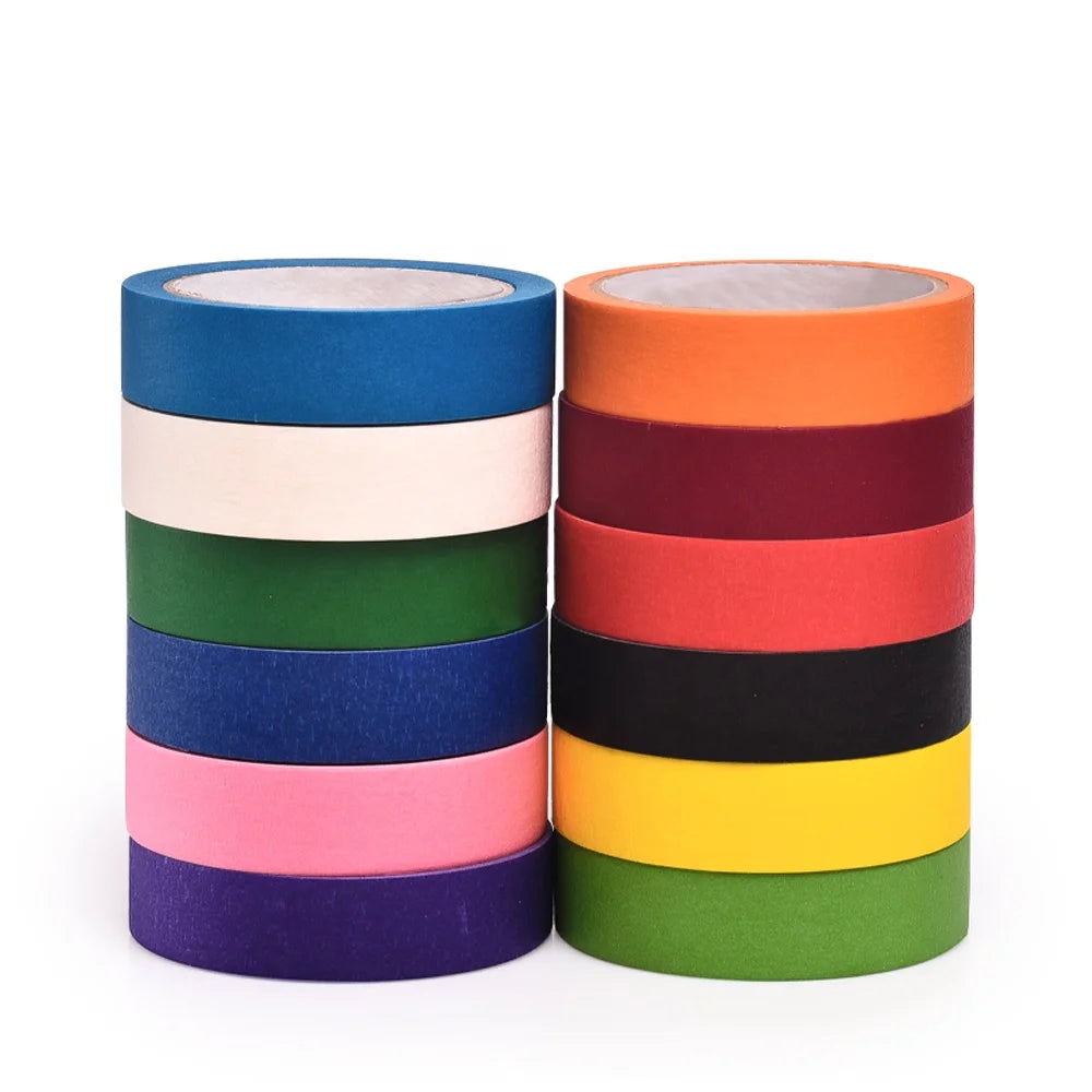 Colored Rainbow Single Sided Pressure Sensitive Masking Tape for Kids DIY Art & Home/Office Decoration Supplies