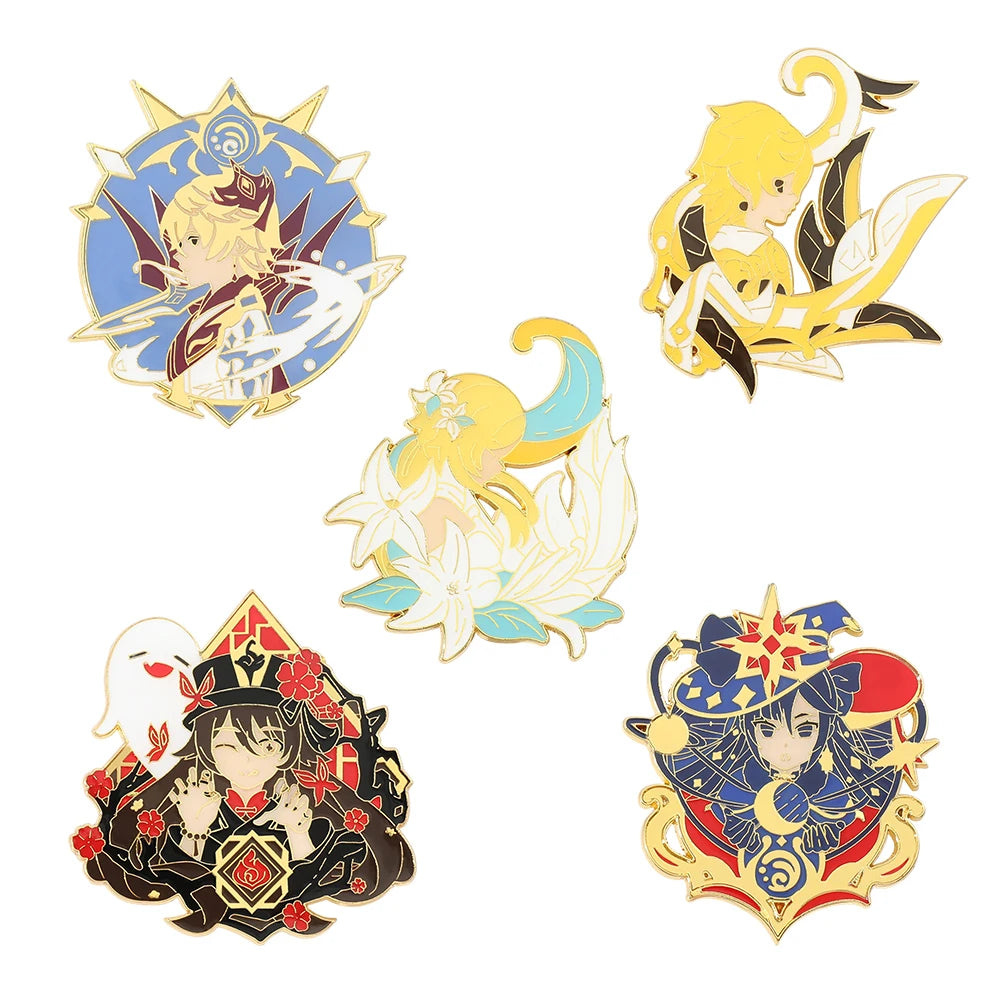 Tartaglia Traveler Figure Enamel Anime Brooch for Anime Fens Gifts