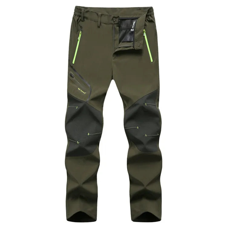 Men's Lightweight Outdoor Waterproof Breathable Softshell Construction Pants Hiking Climbing Summer Polyester Woven Logo Waist