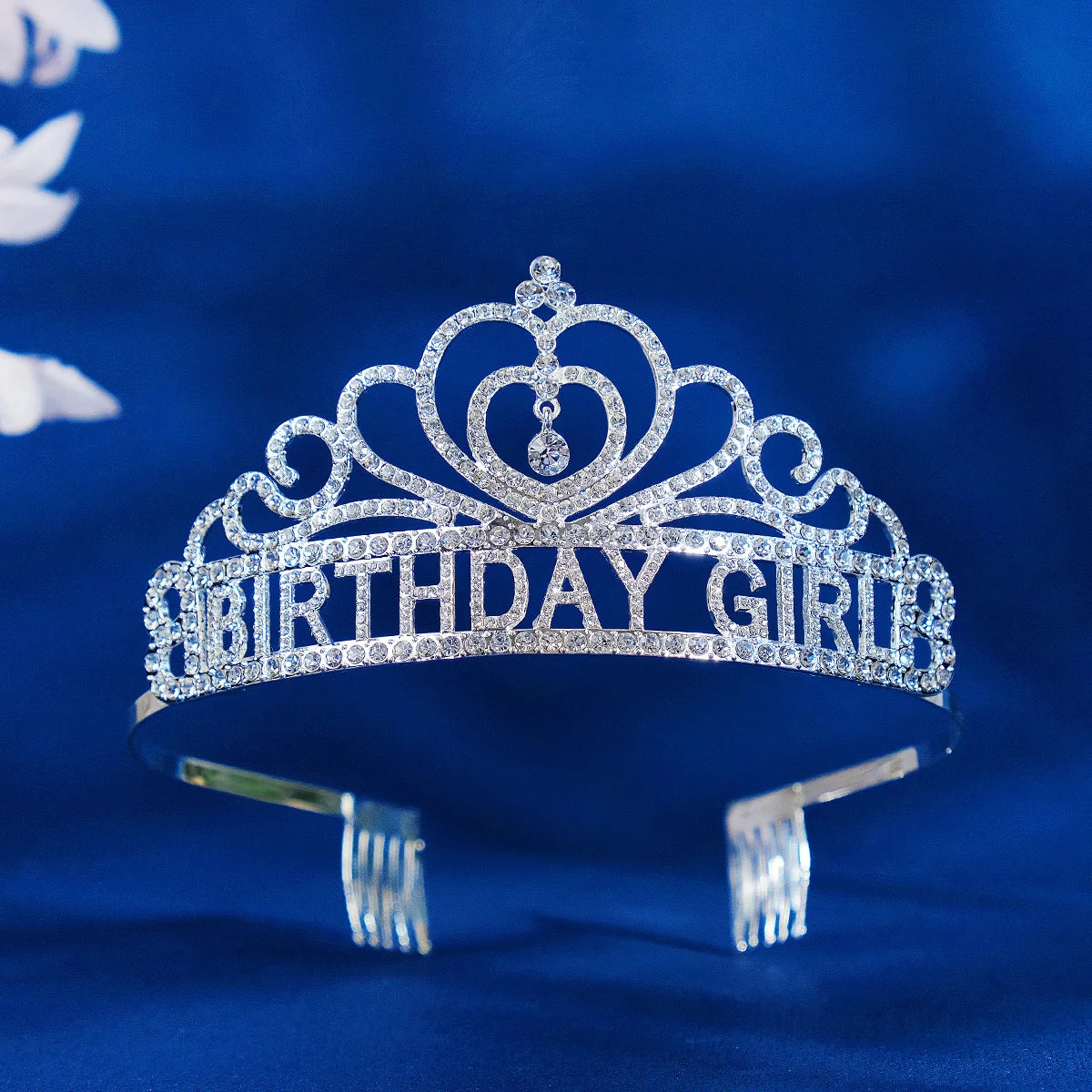 Silver Crystal Tiara Crown Birthday Crown Princess Tiaras with Comb Rhinestone Queen Crown Hair Comb Kid Hair Accessories
