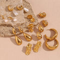 Dreamshow PVD Gold Plated Jewelry Imitation Pearl Earrings Set Stainless Steel Earrings Wholesale Bulk