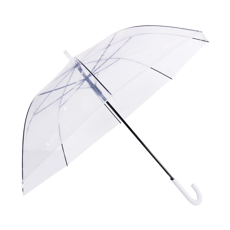 Wholesale Ftransparent Crystal Rain Umbrella Manual Control Umbrellas Vinyl Umbrella Transparent for Adults