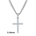 High Quality Big Cross Charm Pendant Necklace Jewelry S925 Sterling Silver 3mm Moissanite Christian Gifts for Men and Women