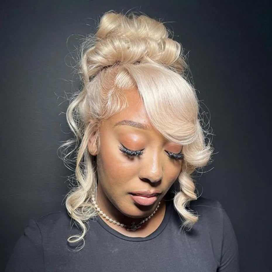 Brazilian Human Hair Wigs 360 Full Lace Blond Raw Body Wave Wig 613 Honey Blonde HD Full Lace 360 Wigs