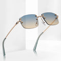 2025 New Fashion Custom Shades Sunglasses Uv400 Gafas De Sol Metal Legs Designer Classic Square Lens Rimless Sunglasses