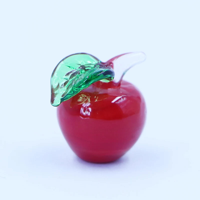 Custom Red Murano Lampwork Handmade Glass Mini apple Ornament Figurine