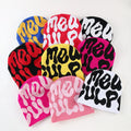 EUR and USA Autumn and Winter Trend Letter Jacquard Hat Fashion All-Match Warm Knitted Beanie Cold-Proof for Beach and Travel