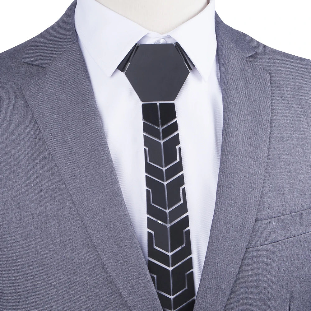 Hamocigia China Supplier Handmade Men Elegant Mirror Low Gloss Acrylic Bow Hexagon Tie