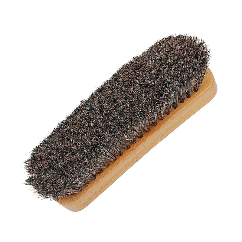 Factory Wholesale Custom Logo Wood Horse Hair Shoe Clean Brush