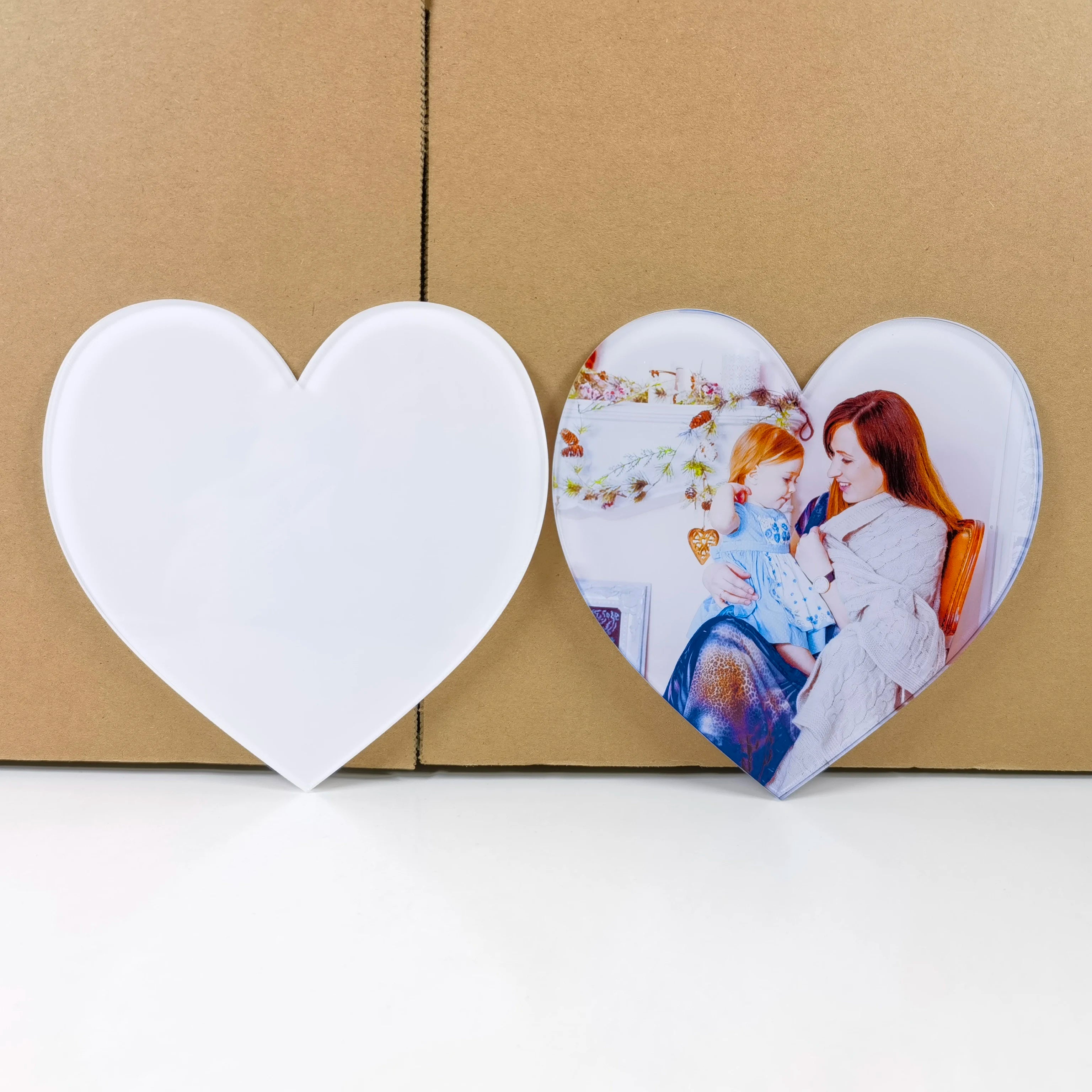 Quality Heart Shape Sublimation Acrylic Coaster Customized Classic Style Plastic Sheet Blanks