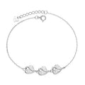 Wholesale Cute Heart Bracelet 925 Sterling Silver Triple Love Charm Bangle Chain for Kids