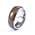 Custom 8mm Men's Tungsten Carbide Wedding Ring Fashionable Inlay Zebra Wood Engagement Gift Classic Style for Parties