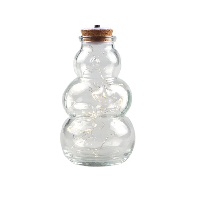 Small Size 100ml Transparent Bear Octopus Tree Shape LED Flashing Light Glass Bottle for Home Party Decoration