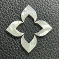 Natural White Mother of Pearl Shell Big 40x40x2mm Size Robert Clover Flower MOP Gemstones