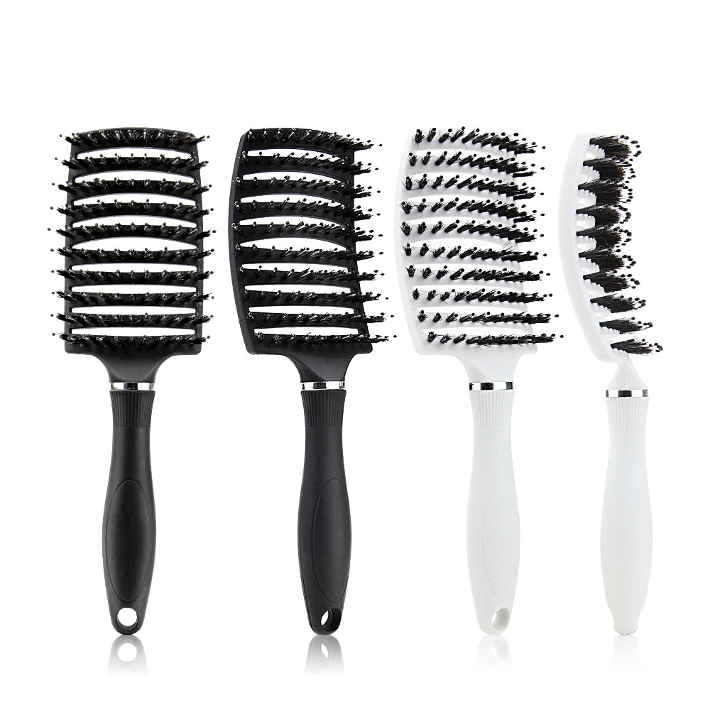 New Design Boar Bristle Massage Hair Brush Vent Comb Detangling Hair Brush ABS Hair Comb