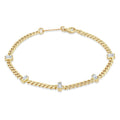 LOZRUNVE 925 Sterling Silver Fashion Baguette Charm Small Curb Chain Bracelet Jewelry