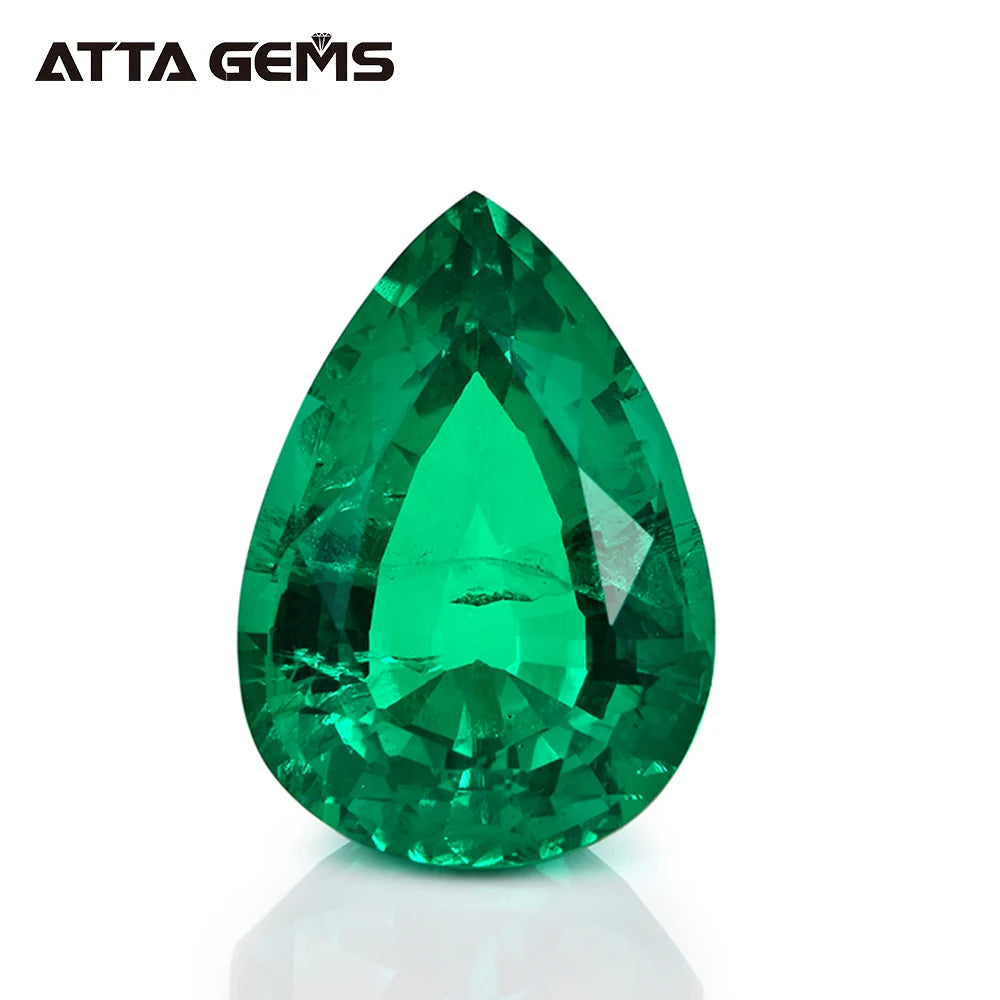 In Stock Round Shape Machine Cut Emerald Lab Grown Synthetic Hydrothermal Diamond Zambian Emerald for Rings