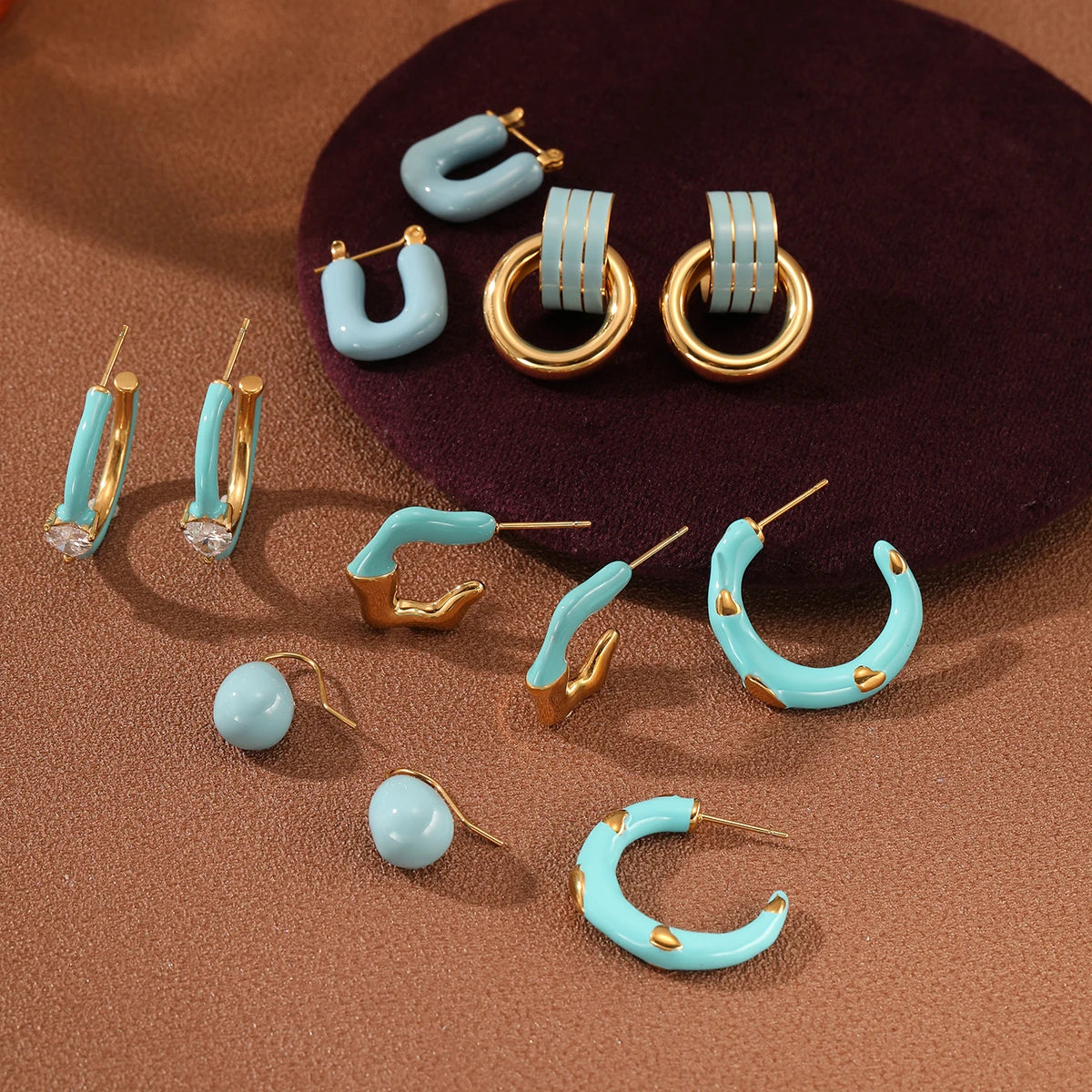 Yiwu Nimai Bulk Buying Hypoallergenic Stainless Steel Jewelry Wholesale Colorful Cc Hoop Jewelry Earrings Steel Woman