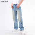 Custom Streetstyle Trend Pure Wash Pants Stonewashed Denim Jeans Casual Baggy Jeans for Men