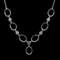 Sterling Silver 11*14mm Semi Mount Necklace Empty Support Blank Claw Setting S925 Base Holder Without Center Stone DIY Inlay