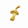 New Mushroom Charm Pendant Plated 18K Gold Stainless Steel Agaricus Bisporus Pendant Hot Sale