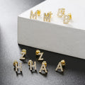 European and American Fashion Trend Small Letter Earrings Zircon Letter Earrings Gift for Women