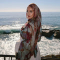 Stylish Lightweight Gradient Multicolor Chiffon Scarf Printed Polyester Hijab Shawl for Women for Spring MegaBDM